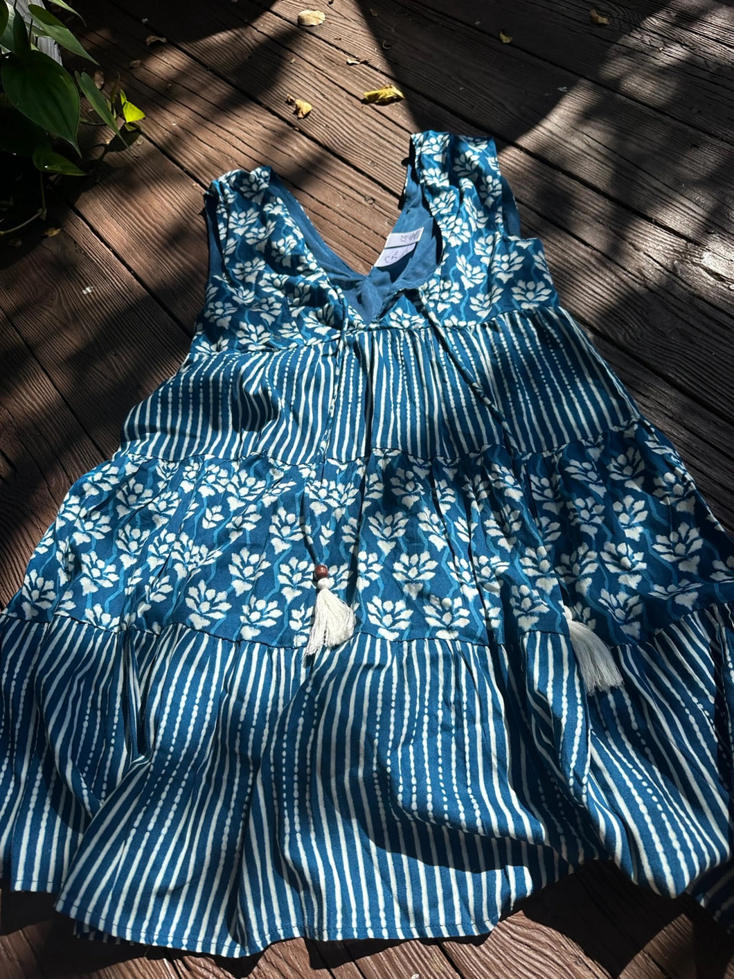 Blue summer garden dress