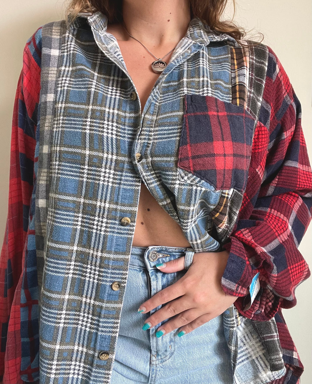 Multicolored reworked flannel