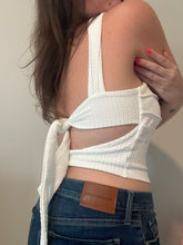 Load image into Gallery viewer, Reworked Lace Tie Back Top
