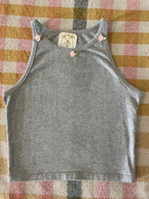 Load image into Gallery viewer, Grey Rose Embellished Tank Top

