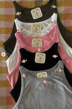 Load image into Gallery viewer, Grey Rose Embellished Tank Top
